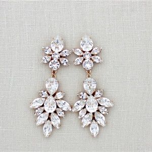 Crystal Bridal Statement Earrings by Treasures By Agnes.